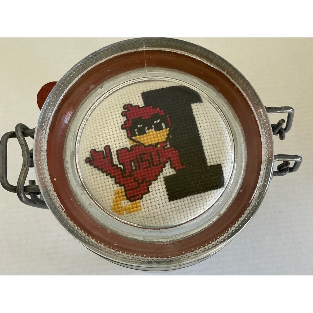 Iowa State Cyclones Glass Jar Cross‎ Stitch Mascot Cy 0.75L Storage